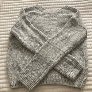 PINK KNIT beautiful grey sweater